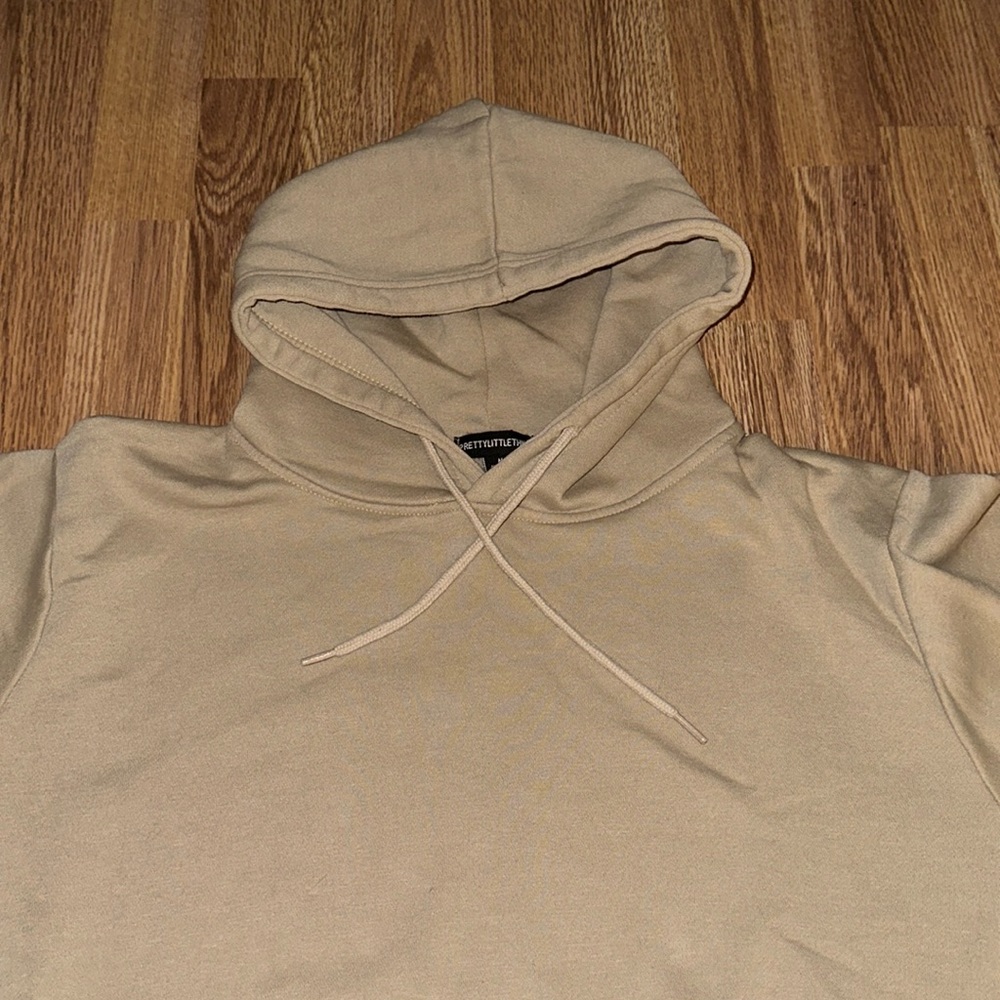 PRETTYLITTLETHING Sand Oversized Fit Sweat Hoodie